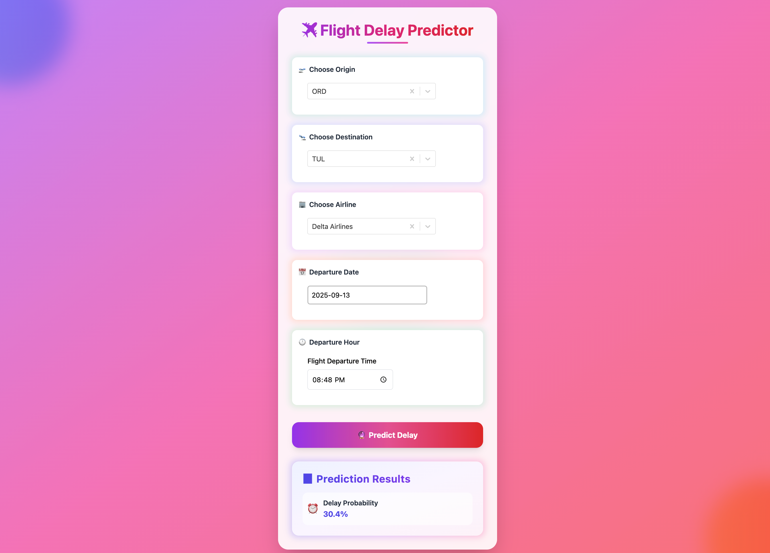 Flight Delay Prediction Project